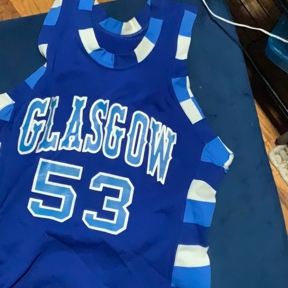 Glasgow 53 basketball blue jersey men’s medium